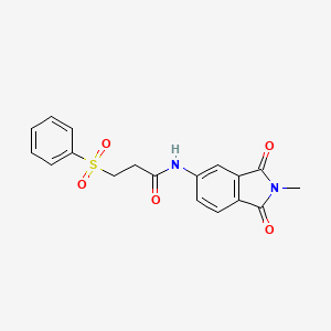 molecular formula C18H16N2O5S B2414065 3-(benzenesulfonyl)-N-(2-methyl-1,3-dioxoisoindol-5-yl)propanamide CAS No. 892853-04-2