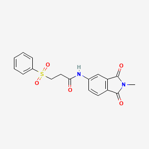 3-(benzenesulfonyl)-N-(2-methyl-1,3-dioxoisoindol-5-yl)propanamide