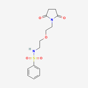 molecular formula C14H18N2O5S B2414072 N-(2-(2-(2,5-dioxopyrrolidin-1-yl)ethoxy)ethyl)benzenesulfonamide CAS No. 2034204-85-6