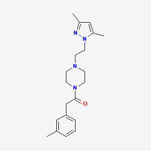 1-(4-(2-(3,5-dimethyl-1H-pyrazol-1-yl)ethyl)piperazin-1-yl)-2-(m-tolyl)ethanone
