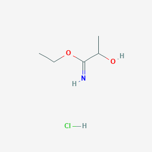 molecular formula C5H12ClNO2 B2414074 Ethyl 2-hydroxypropanimidoate hydrochloride CAS No. 2173115-64-3; 299397-11-8
