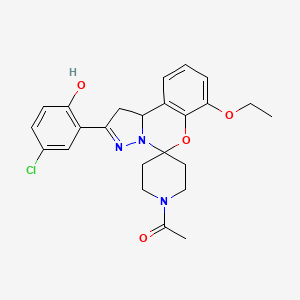 molecular formula C24H26ClN3O4 B2414075 1-(2-(5-Chloro-2-hydroxyphenyl)-7-ethoxy-1,10b-dihydrospiro[benzo[e]pyrazolo[1,5-c][1,3]oxazine-5,4'-piperidin]-1'-yl)ethanone CAS No. 899972-63-5