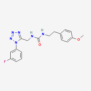 molecular formula C18H19FN6O2 B2414081 1-((1-(3-氟苯基)-1H-四唑-5-基)甲基)-3-(4-甲氧基苯乙基)脲 CAS No. 921110-34-1