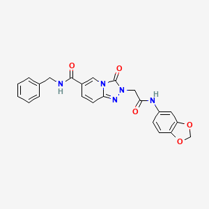 molecular formula C23H19N5O5 B2414084 4-{4-[(4-甲基哌啶-1-基)羰基]-1,3-噻唑-2-基}-2-吡咯烷-1-基吡啶 CAS No. 1251710-46-9