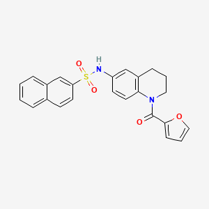 molecular formula C24H20N2O4S B2414088 N-(1-(furan-2-carbonyl)-1,2,3,4-tetrahydroquinolin-6-yl)naphthalene-2-sulfonamide CAS No. 941949-56-0