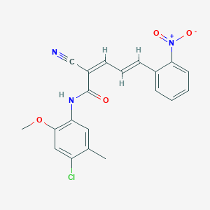 (2Z,4E)-N-(4-Chloro-2-methoxy-5-methylphenyl)-2-cyano-5-(2-nitrophenyl)penta-2,4-dienamide