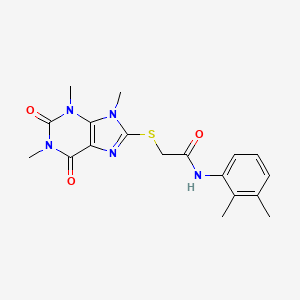 molecular formula C18H21N5O3S B2414097 N-(2,3-dimethylphenyl)-2-(1,3,9-trimethyl-2,6-dioxopurin-8-yl)sulfanylacetamide CAS No. 886904-37-6
