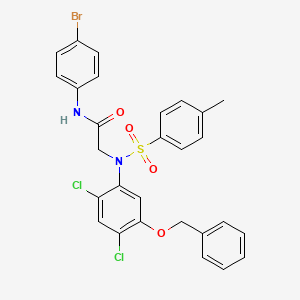 2-{5-(benzyloxy)-2,4-dichloro[(4-methylphenyl)sulfonyl]anilino}-N-(4-bromophenyl)acetamide