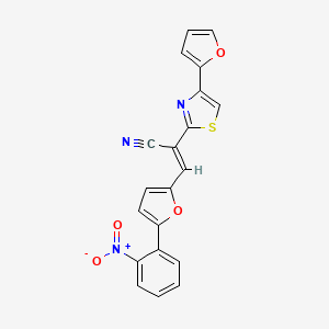 (E)-2-(4-(furan-2-yl)thiazol-2-yl)-3-(5-(2-nitrophenyl)furan-2-yl)acrylonitrile