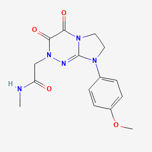 molecular formula C15H17N5O4 B2414118 2-(8-(4-methoxyphenyl)-3,4-dioxo-3,4,7,8-tetrahydroimidazo[2,1-c][1,2,4]triazin-2(6H)-yl)-N-methylacetamide CAS No. 941959-59-7