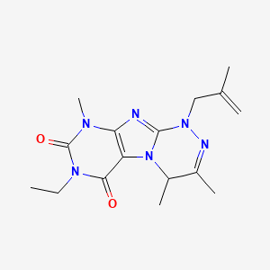 molecular formula C16H22N6O2 B2414124 7-乙基-3,4,9-三甲基-1-(2-甲基丙-2-烯基)-4H-嘌呤[8,7-c][1,2,4]三嗪-6,8-二酮 CAS No. 919020-59-0