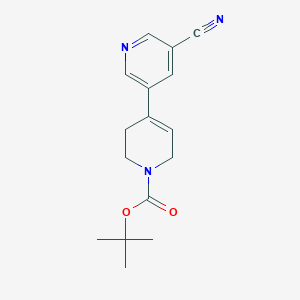 molecular formula C16H19N3O2 B2414133 Tert-butyl 4-(5-cyanopyridin-3-yl)-3,6-dihydro-2H-pyridine-1-carboxylate CAS No. 2387322-29-2