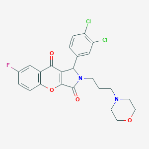 molecular formula C24H21Cl2FN2O4 B241414 1-(3,4-Dichlorophenyl)-7-fluoro-2-(3-morpholin-4-ylpropyl)-1,2-dihydrochromeno[2,3-c]pyrrole-3,9-dione 