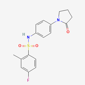 molecular formula C17H17FN2O3S B2414141 4-fluoro-2-methyl-N-(4-(2-oxopyrrolidin-1-yl)phenyl)benzenesulfonamide CAS No. 941890-83-1