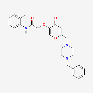 2-((6-((4-benzylpiperazin-1-yl)methyl)-4-oxo-4H-pyran-3-yl)oxy)-N-(o-tolyl)acetamide