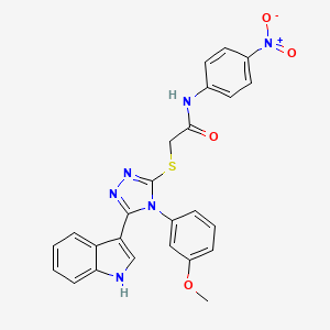 2-((5-(1H-indol-3-yl)-4-(3-methoxyphenyl)-4H-1,2,4-triazol-3-yl)thio)-N-(4-nitrophenyl)acetamide