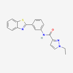molecular formula C19H16N4OS B2414148 N-(3-(benzo[d]thiazol-2-yl)phenyl)-1-ethyl-1H-pyrazole-3-carboxamide CAS No. 1172419-54-3