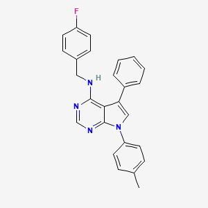 molecular formula C26H21FN4 B2414149 N-(4-氟苄基)-7-(4-甲苯基)-5-苯基-7H-吡咯并[2,3-d]嘧啶-4-胺 CAS No. 477233-05-9
