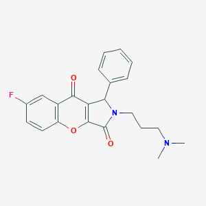 molecular formula C22H21FN2O3 B241415 2-[3-(Dimethylamino)propyl]-7-fluoro-1-phenyl-1,2-dihydrochromeno[2,3-c]pyrrole-3,9-dione 