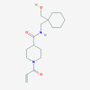 molecular formula C17H28N2O3 B2414150 N-[[1-(Hydroxymethyl)cyclohexyl]methyl]-1-prop-2-enoylpiperidine-4-carboxamide CAS No. 2361685-88-1