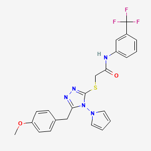 2-((5-(4-methoxybenzyl)-4-(1H-pyrrol-1-yl)-4H-1,2,4-triazol-3-yl)thio)-N-(3-(trifluoromethyl)phenyl)acetamide