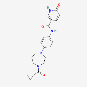 molecular formula C21H24N4O3 B2414152 N-(4-(4-(环丙烷羰基)-1,4-二氮杂环戊-1-基)苯基)-6-氧代-1,6-二氢吡啶-3-甲酰胺 CAS No. 1219842-47-3