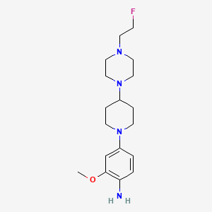 molecular formula C18H29FN4O B2414155 4-[4-[4-(2-氟乙基)-1-哌嗪基]-1-哌啶基]-2-(甲氧基)苯胺 CAS No. 1089279-63-9