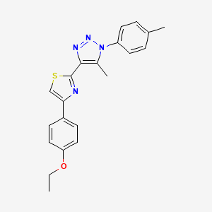molecular formula C21H20N4OS B2414161 4-[4-(4-ethoxyphenyl)-1,3-thiazol-2-yl]-5-methyl-1-(4-methylphenyl)-1H-1,2,3-triazole CAS No. 1207003-55-1