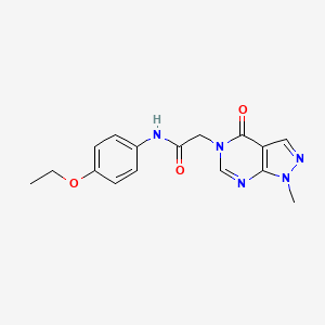 molecular formula C16H17N5O3 B2414162 N-(4-ethoxyphenyl)-2-(1-methyl-4-oxo-1,4-dihydro-5H-pyrazolo[3,4-d]pyrimidin-5-yl)acetamide CAS No. 866870-30-6