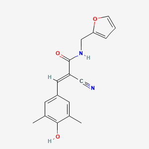 B2414174 (E)-2-cyano-N-(furan-2-ylmethyl)-3-(4-hydroxy-3,5-dimethylphenyl)prop-2-enamide CAS No. 518984-92-4