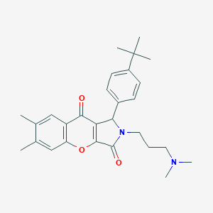 molecular formula C28H34N2O3 B241418 1-(4-Tert-butylphenyl)-2-[3-(dimethylamino)propyl]-6,7-dimethyl-1,2-dihydrochromeno[2,3-c]pyrrole-3,9-dione 