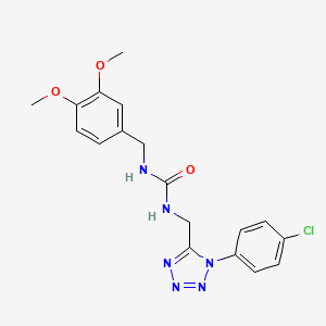 molecular formula C18H19ClN6O3 B2414180 1-((1-(4-chlorophenyl)-1H-tetrazol-5-yl)methyl)-3-(3,4-dimethoxybenzyl)urea CAS No. 942000-79-5