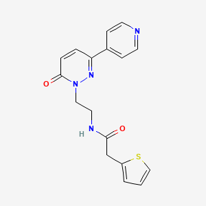 molecular formula C17H16N4O2S B2414183 N-(2-(6-oxo-3-(pyridin-4-yl)pyridazin-1(6H)-yl)ethyl)-2-(thiophen-2-yl)acetamide CAS No. 1021108-52-0