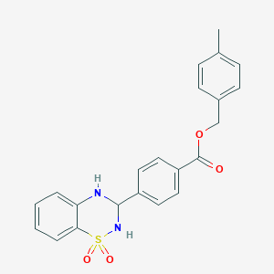 molecular formula C22H20N2O4S B2414186 4-methylbenzyl 4-(1,1-dioxido-3,4-dihydro-2H-1,2,4-benzothiadiazin-3-yl)benzoate CAS No. 1040680-13-4