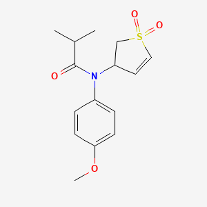 molecular formula C15H19NO4S B2414188 N-(1,1-二氧化-2,3-二氢噻吩-3-基)-N-(4-甲氧基苯基)异丁酰胺 CAS No. 863022-85-9