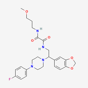 N1-(2-(benzo[d][1,3]dioxol-5-yl)-2-(4-(4-fluorophenyl)piperazin-1-yl)ethyl)-N2-(3-methoxypropyl)oxalamide