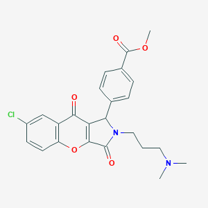 molecular formula C24H23ClN2O5 B241419 Methyl 4-{7-chloro-2-[3-(dimethylamino)propyl]-3,9-dioxo-1,2,3,9-tetrahydrochromeno[2,3-c]pyrrol-1-yl}benzoate 