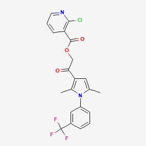 molecular formula C21H16ClF3N2O3 B2414191 [2-[2,5-Dimethyl-1-[3-(trifluoromethyl)phenyl]pyrrol-3-yl]-2-oxoethyl] 2-chloropyridine-3-carboxylate CAS No. 926465-26-1
