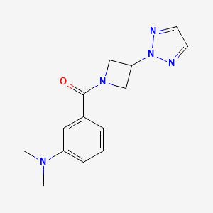 molecular formula C14H17N5O B2414206 (3-(2H-1,2,3-triazol-2-yl)azetidin-1-yl)(3-(dimethylamino)phenyl)methanone CAS No. 2176069-20-6