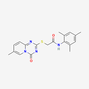 molecular formula C19H20N4O2S B2414214 N-mesityl-2-((7-methyl-4-oxo-4H-pyrido[1,2-a][1,3,5]triazin-2-yl)thio)acetamide CAS No. 896318-93-7