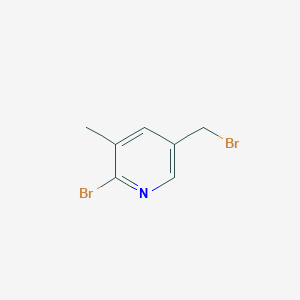 molecular formula C7H7Br2N B2414215 2-Bromo-5-(bromomethyl)-3-methylpyridine CAS No. 1805103-19-8