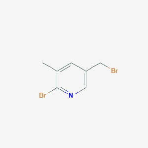 molecular formula C7H7Br2N B2414215 2-ブロモ-5-(ブロモメチル)-3-メチルピリジン CAS No. 1805103-19-8