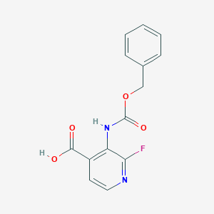 molecular formula C14H11FN2O4 B2414224 2-Fluoro-3-(phenylmethoxycarbonylamino)pyridine-4-carboxylic acid CAS No. 2248383-94-8