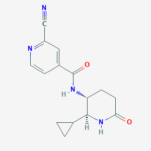 molecular formula C15H16N4O2 B2414226 2-Cyano-N-[(2S,3R)-2-cyclopropyl-6-oxopiperidin-3-yl]pyridine-4-carboxamide CAS No. 2223347-15-5