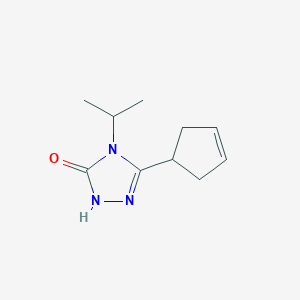 molecular formula C10H15N3O B2414232 3-(cyclopent-3-en-1-yl)-4-(propan-2-yl)-4,5-dihydro-1H-1,2,4-triazol-5-one CAS No. 2200612-15-1