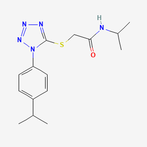 N-propan-2-yl-2-[1-(4-propan-2-ylphenyl)tetrazol-5-yl]sulfanylacetamide