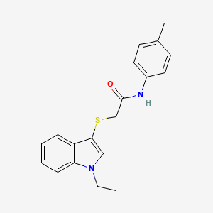 molecular formula C19H20N2OS B2414235 2-(1-ethylindol-3-yl)sulfanyl-N-(4-methylphenyl)acetamide CAS No. 450349-91-4