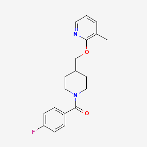 molecular formula C19H21FN2O2 B2414236 (4-Fluorophenyl)-[4-[(3-methylpyridin-2-yl)oxymethyl]piperidin-1-yl]methanone CAS No. 2380070-42-6