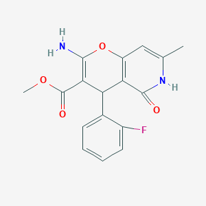 methyl 2-amino-4-(2-fluorophenyl)-7-methyl-5-oxo-5,6-dihydro-4H-pyrano[3,2-c]pyridine-3-carboxylate