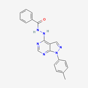 molecular formula C19H16N6O B2414239 N'-[1-(4-methylphenyl)-1H-pyrazolo[3,4-d]pyrimidin-4-yl]benzohydrazide CAS No. 384377-05-3
